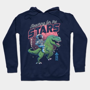 Reaching for the Stars - Cute T-Rex Astrounaut Gift Hoodie